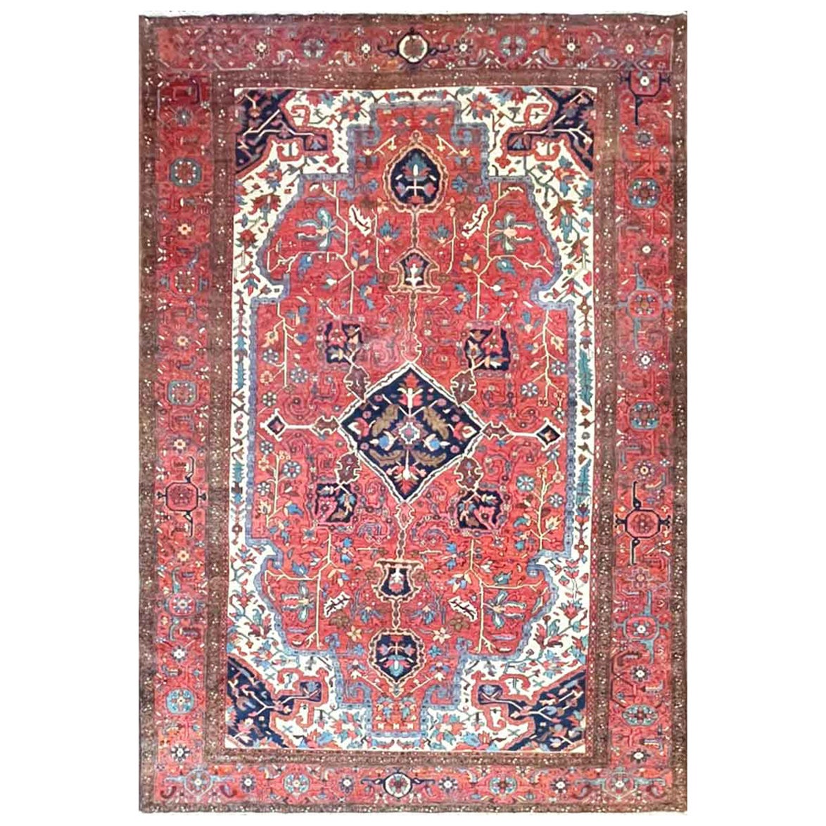 Antique Persian  Heriz/Serapi Carpet, circa-1910 #17402 For Sale