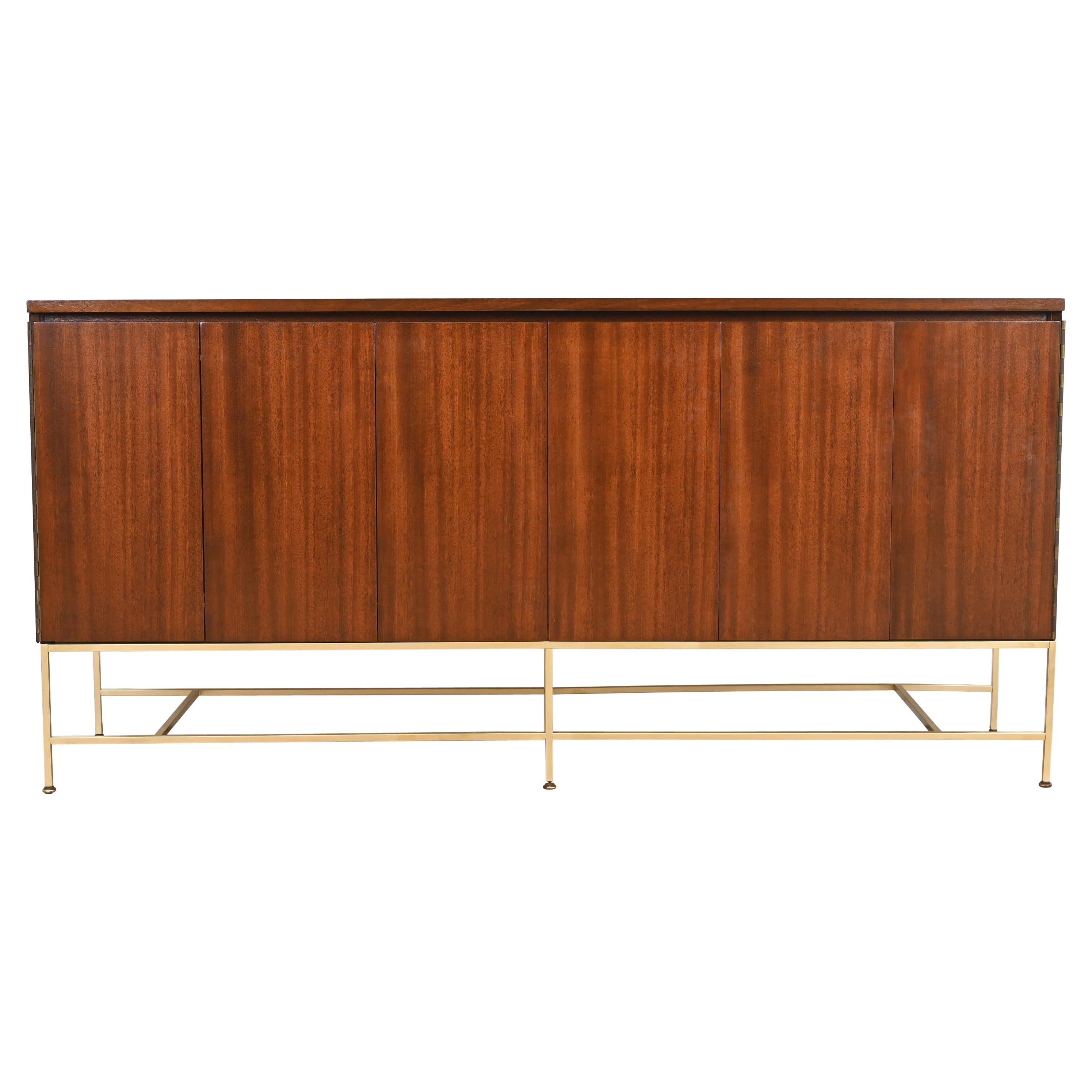 Paul McCobb Irwin Collection Mahogany and Brass Dresser or Credenza, Refinished