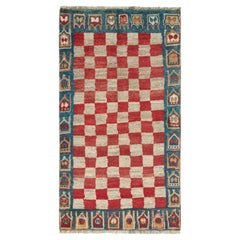 Vintage Qashqai Persian Gabbeh Runner with Checkerboard Pattern by Rug & Kilim