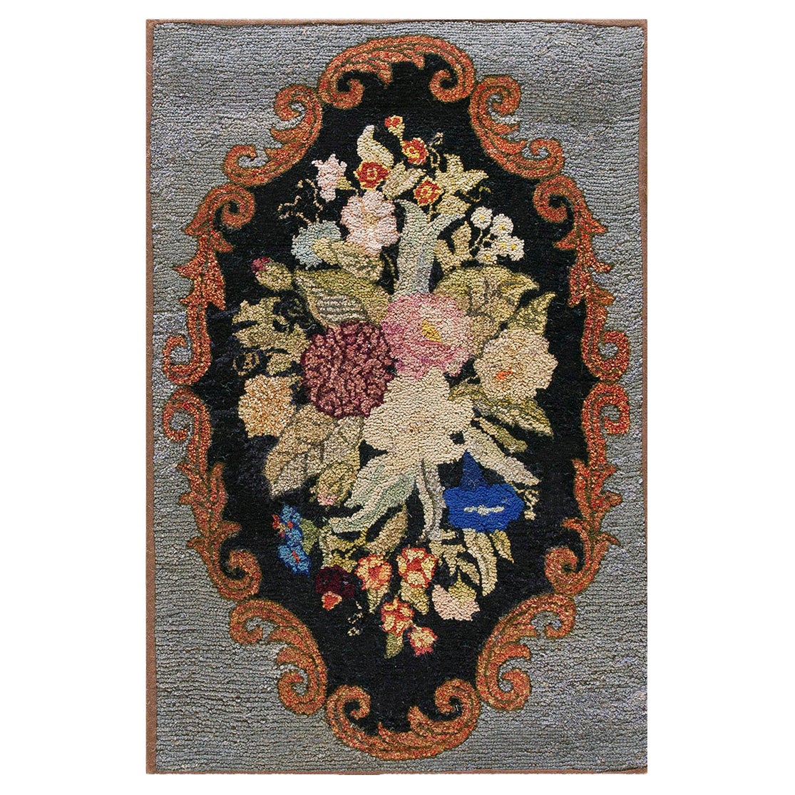 Early 20th Century American Hooked Rug ( 2' x 3' - 62 x 92 ) For Sale