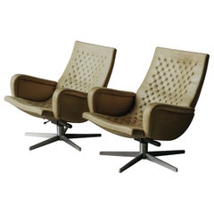 Vintage Pair of De Sede Swivel Lounge Chairs from Switzerland, circa 1970