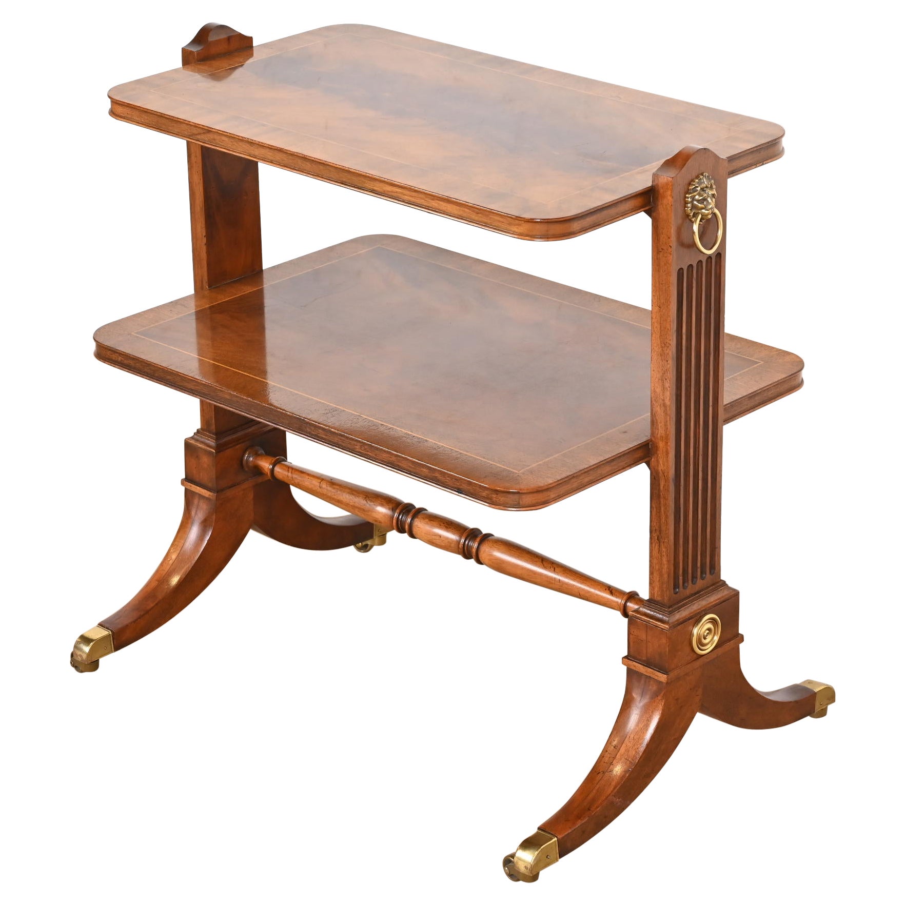Baker Furniture Georgian Banded Mahogany Two-Tier Side Table