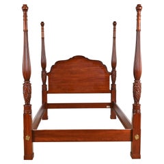 Ethan Allen Knob Creek Collection Georgian Cherry Wood Queen Size Poster Bed