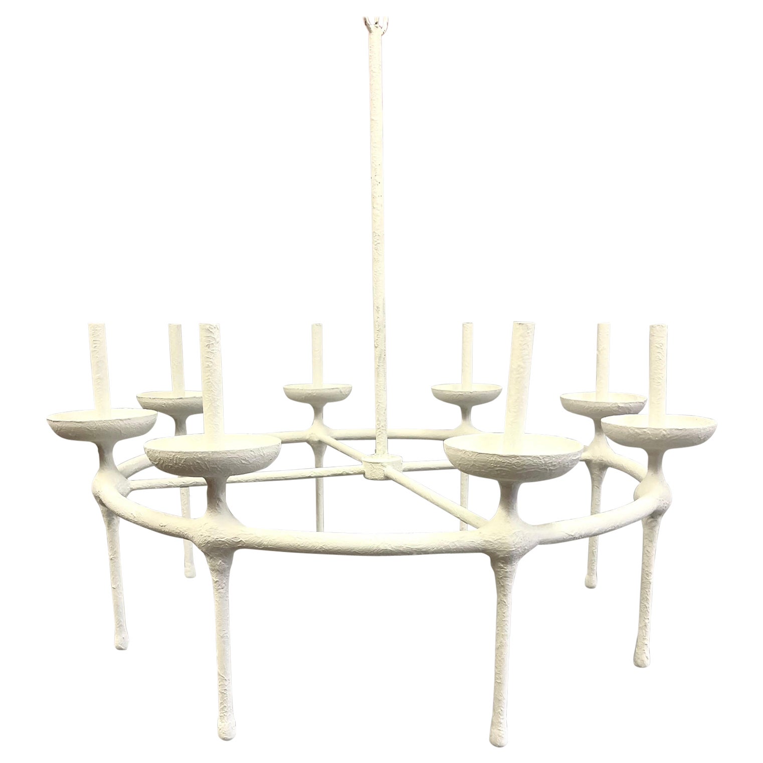 French, Modern Neoclassical Plaster Chandelier in the Style of Diego Giacometti For Sale