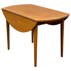 Vintage Mid-Century Modern Oval to Round Top Extendable Table, UK Import