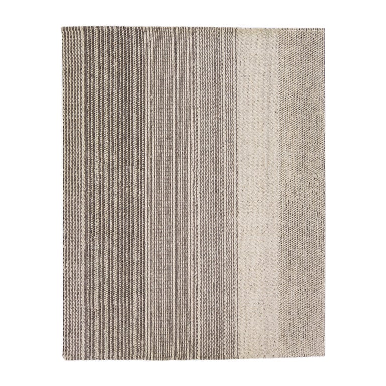 Handmade Modern Minimalist Texture Style Wool Rug with Beige Color ...