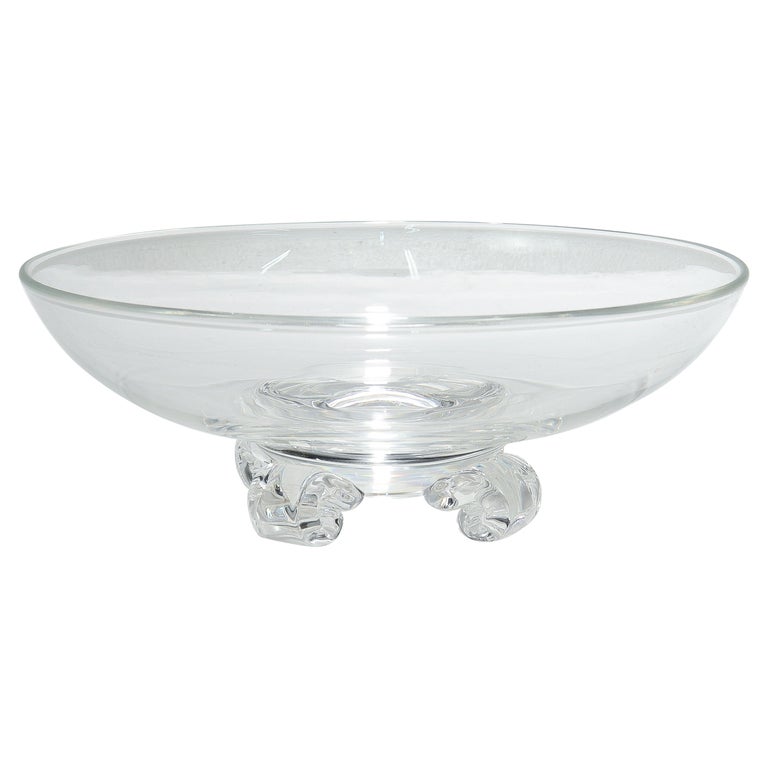 MidCentury Modern Steuben Scroll Footed Art Glass Bowl Model No. 7907
