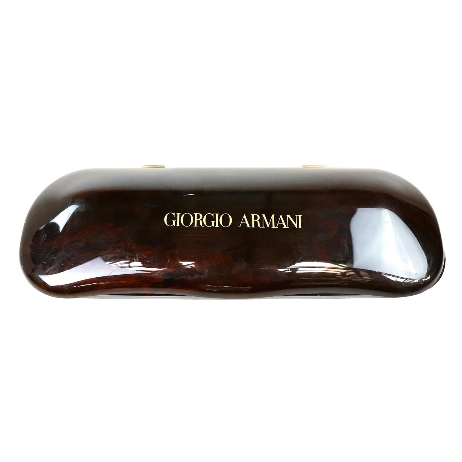 Großes französisches Georgio Armani-Gläsergehäuse aus Schildpatt in Großformat