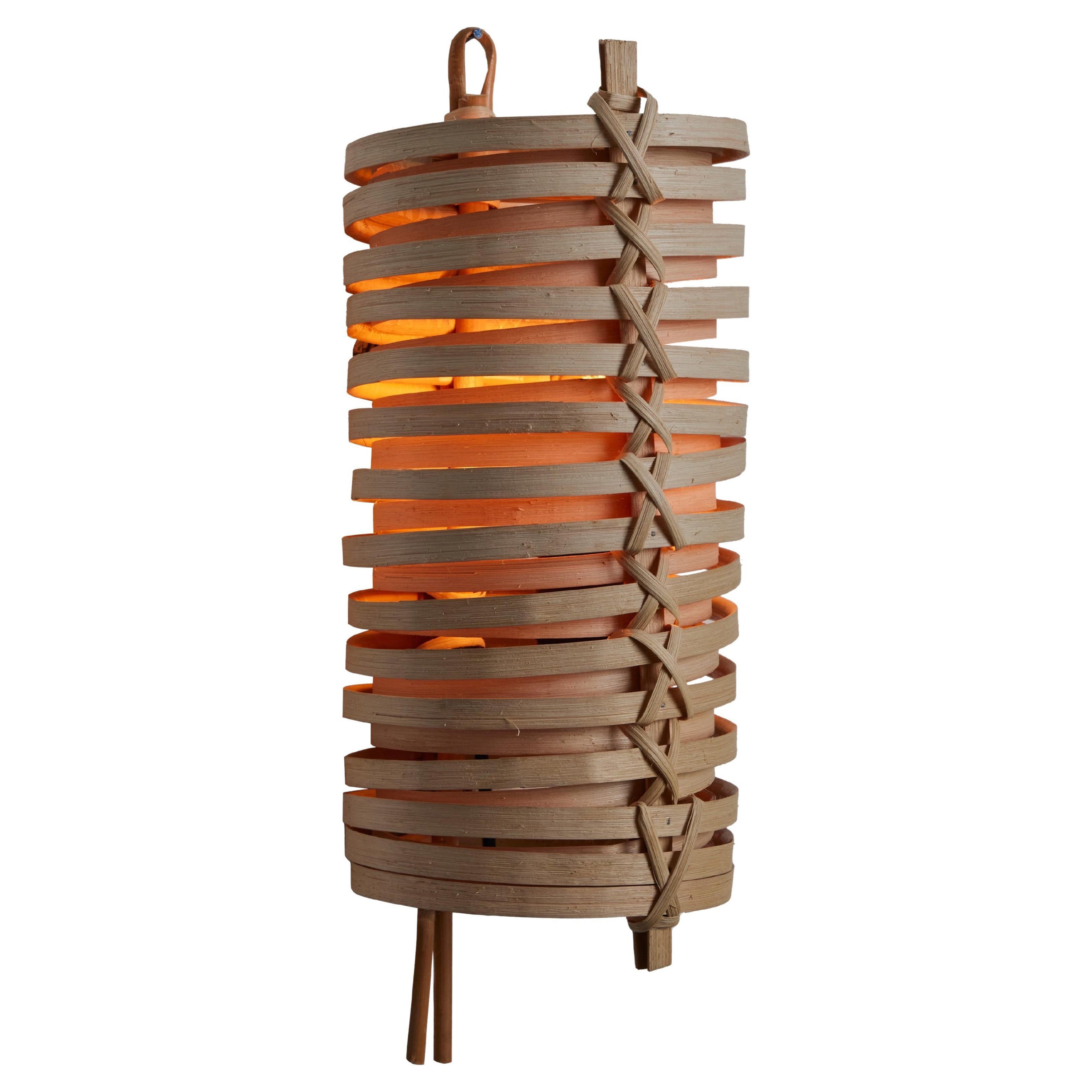 J.A. Coderch 'Junco' Rattan Cane Wall Lamp for Tunds For Sale