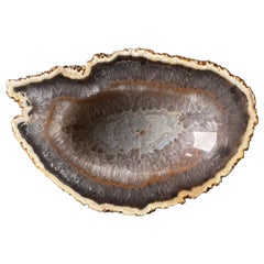 Coupe en pierre géode d'agate polie, vers 1960