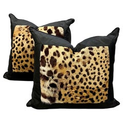 Used Silk and Leopard Pillows