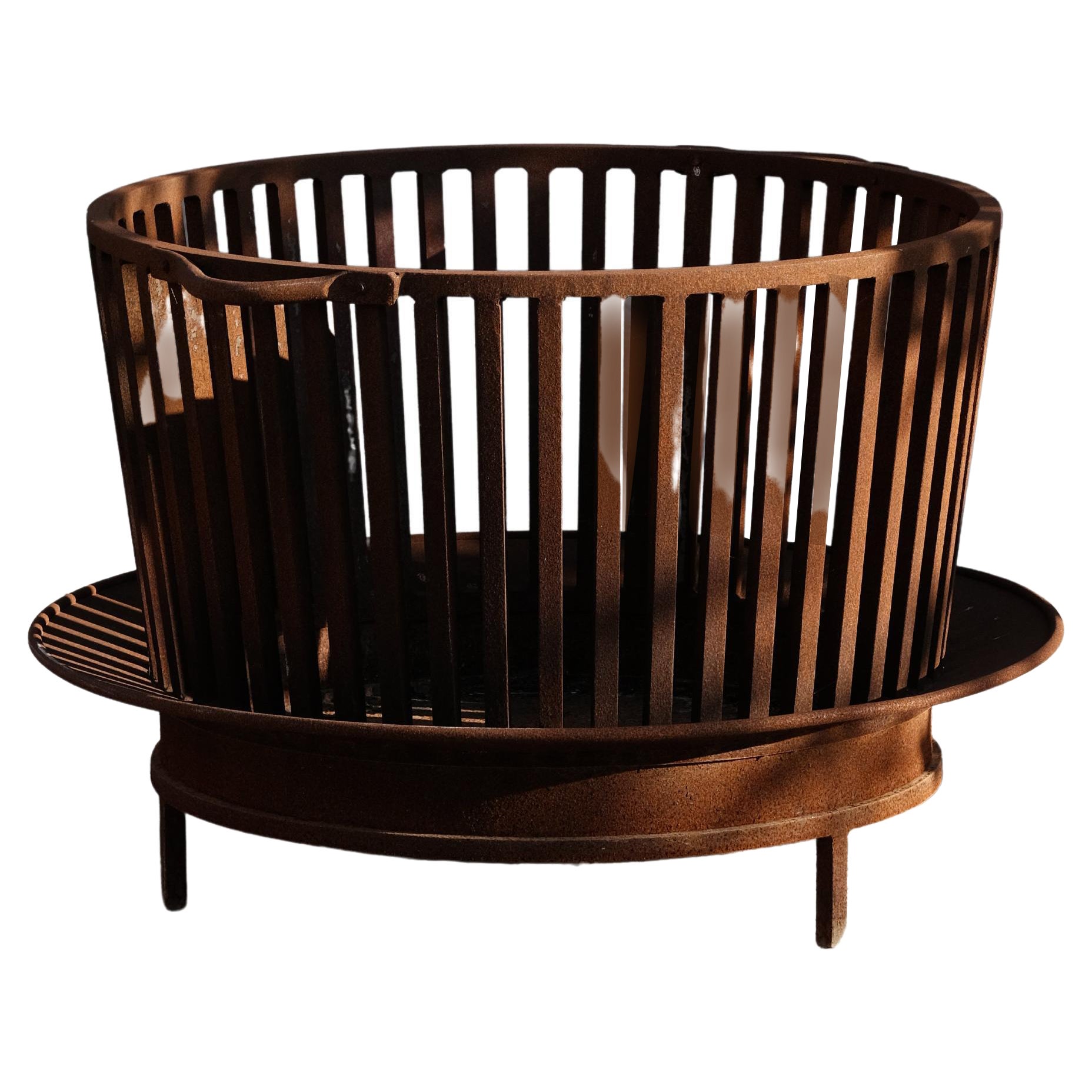 Grille de cheminée circulaire en acier du 21e siècle, la grille ronde