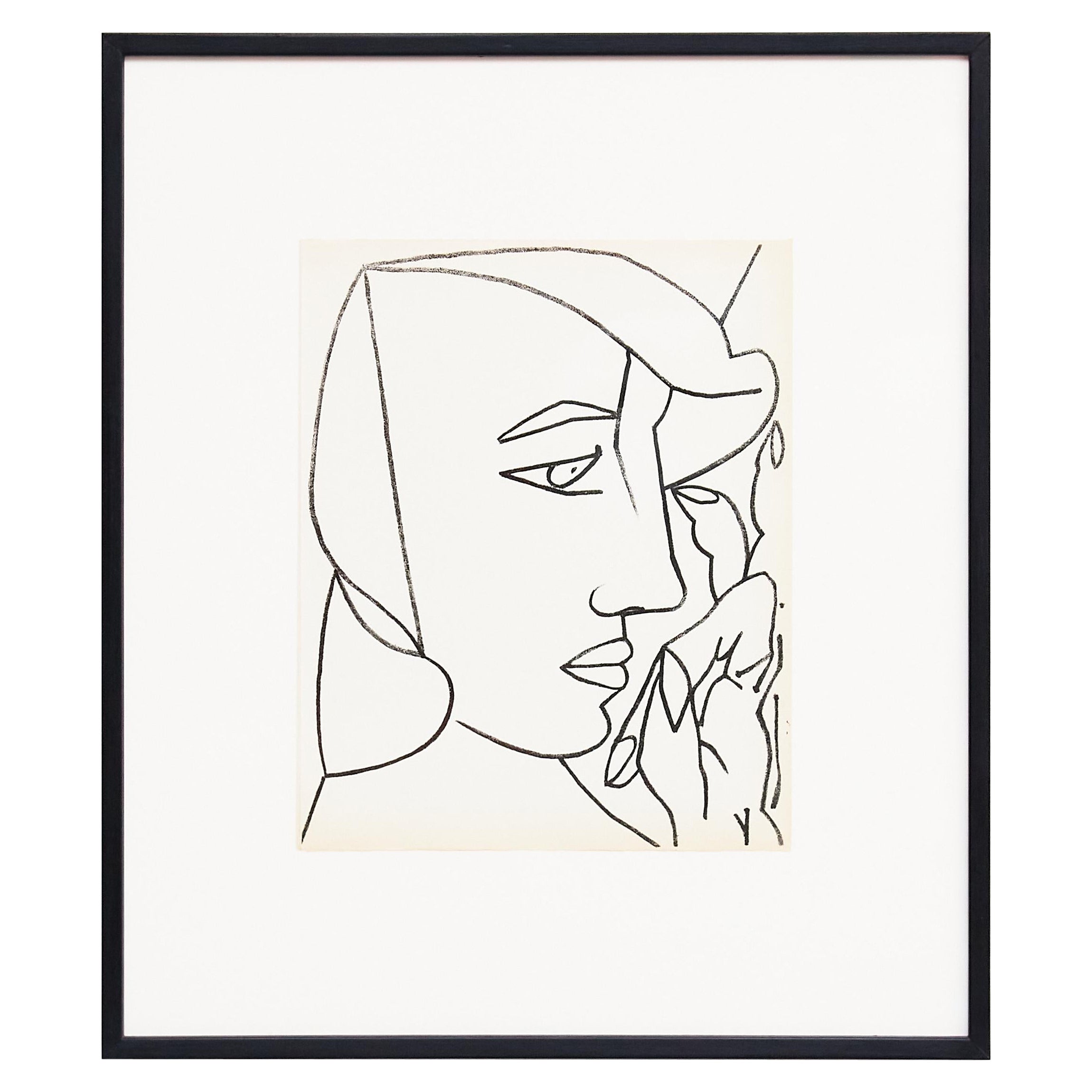 Françoise Gilot Lithographie "Porträt einer Frau", 1951 im Angebot