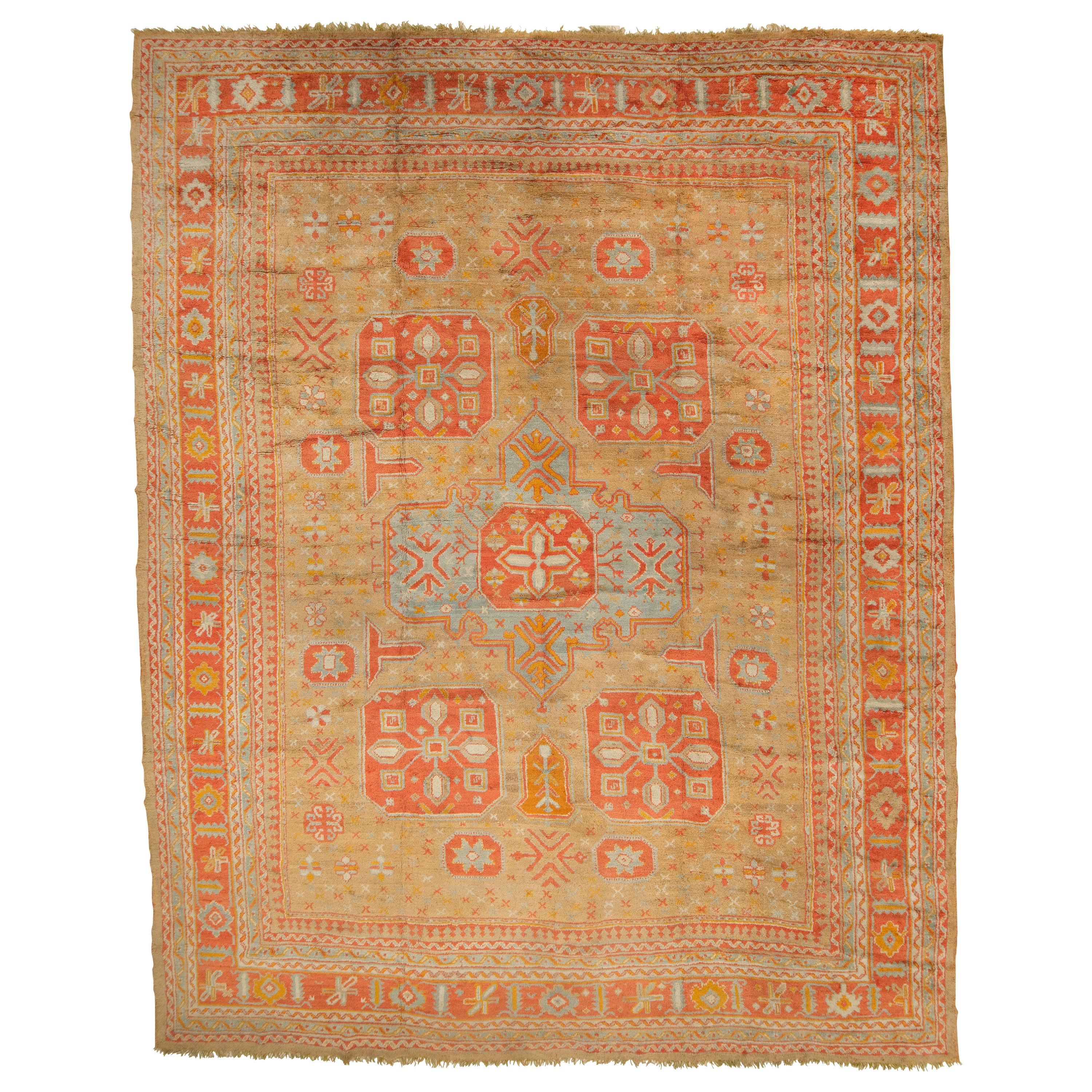 Antique Turkish Ushak Rug For Sale