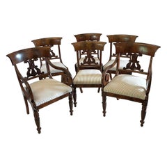 Outstanding Quality Set of 6 Antique Regency Carved Mahogany Dining Chairs