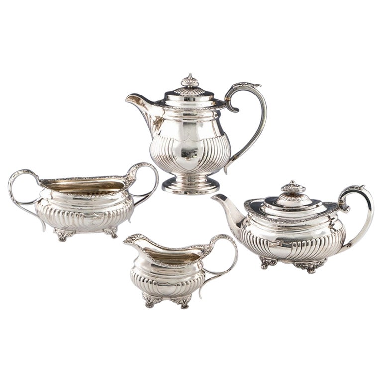 Very Fine Regency Period Four Piece Sterling Silver Tea Set, London ...