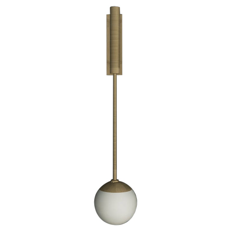 IMAGIN Geometric Wall Light 1 in Brushed Brass and Frosted Glass For Sale