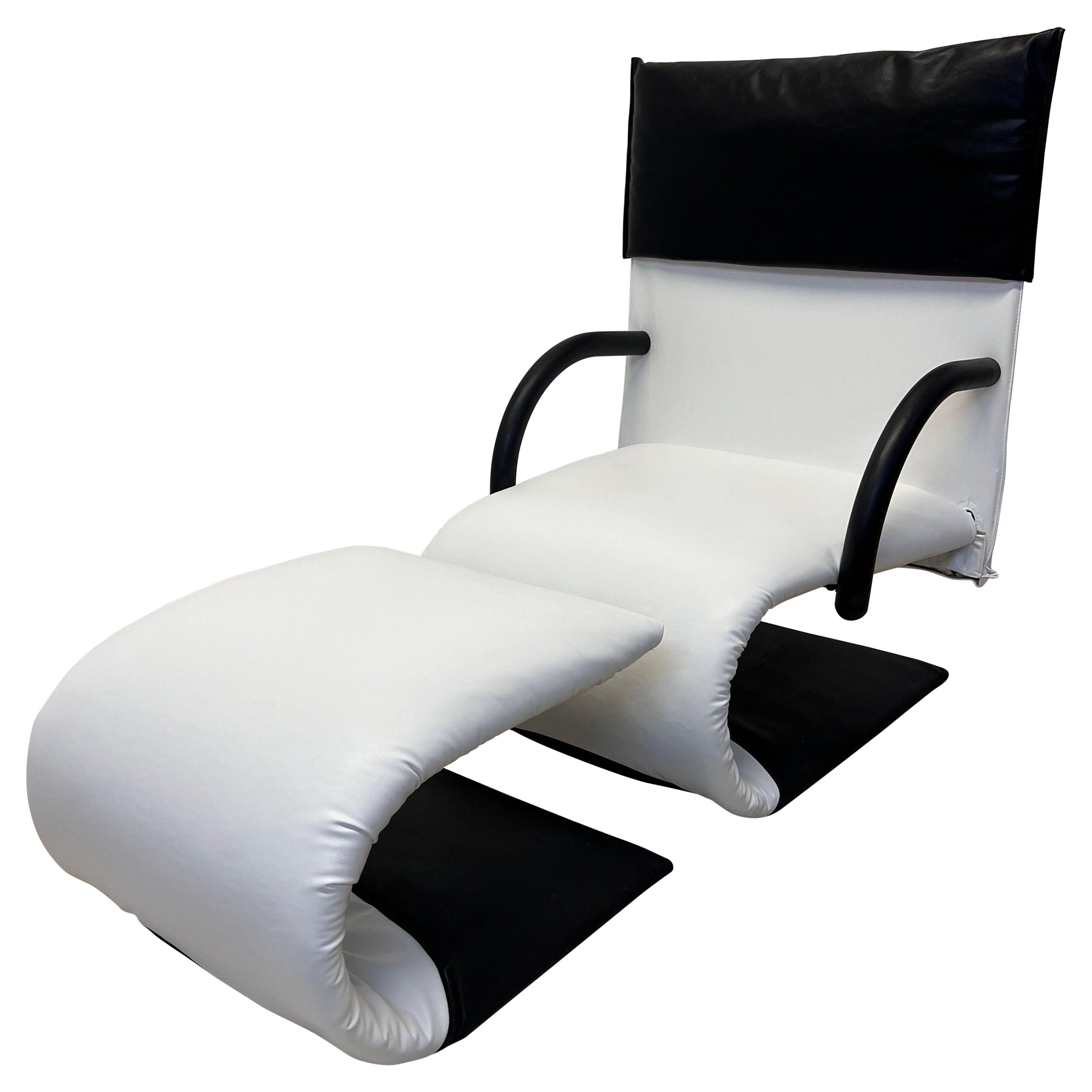 Claude Brisson Postmodern Zen Lounge Chair and Ottoman for Ligne Roset, 1980s