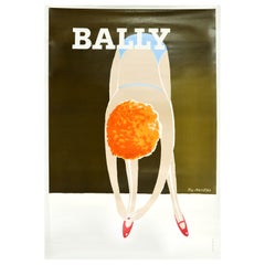 Original-Vintage-Werbeplakat Bally Schuhe Mode Fix Masseau Design Kunst