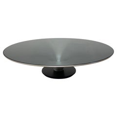 Vincenzo Maiolino Ovni Ø.70 Cocktail Table with Smoked Glass for Roche Bobois
