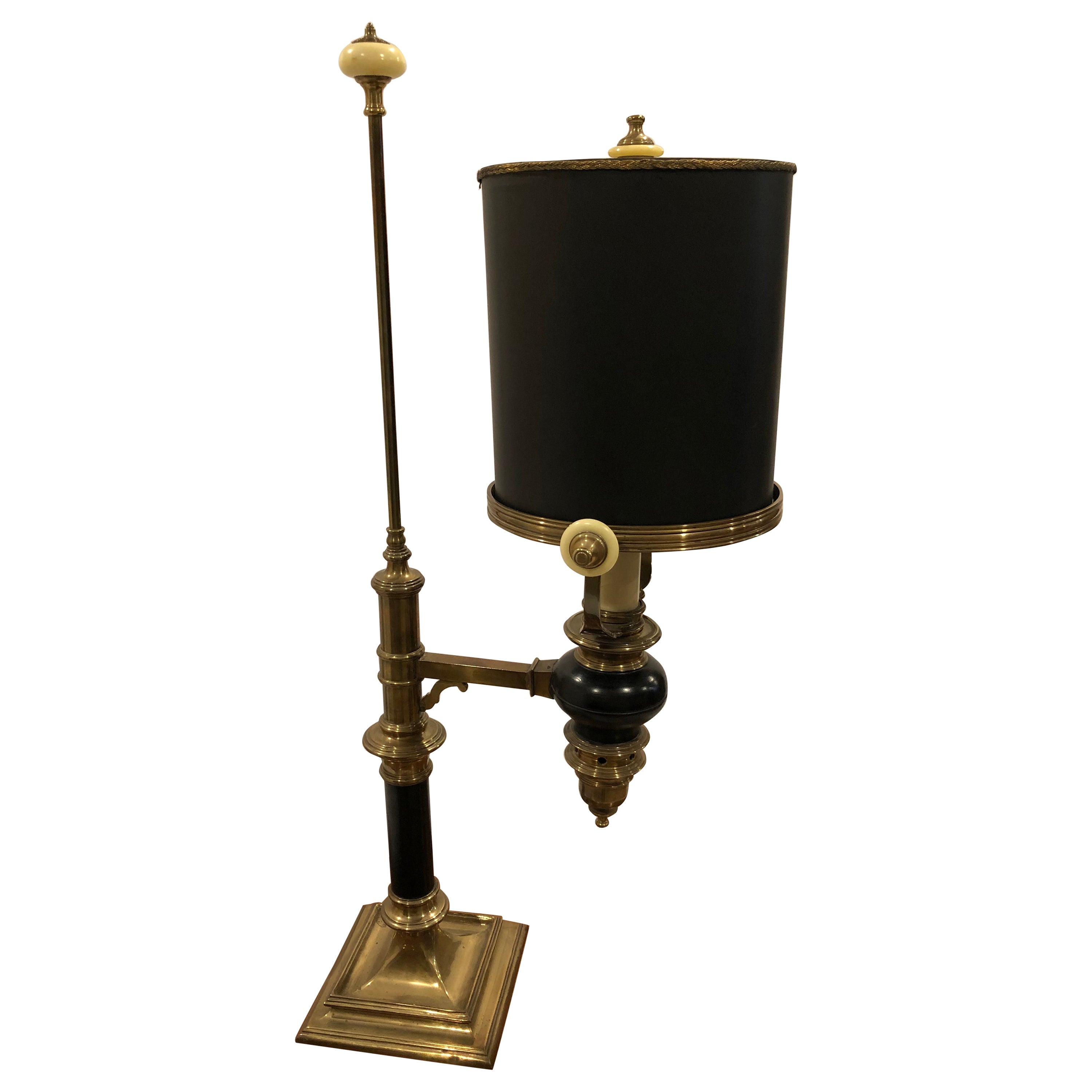 Wonderful Character Rich Brass & Painted Metal Chapman Desk or Table Lamp For Sale