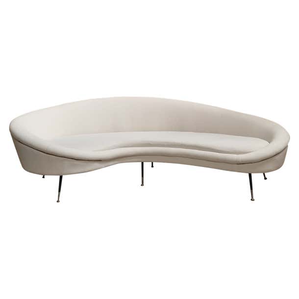 Ico Parisi Vintage Italian Curved Sofa from the, 1950s For Sale at 1stDibs