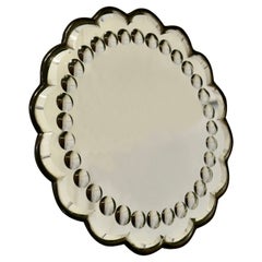 Antique Old Foxed Art Deco Shabby Circular Mirror   