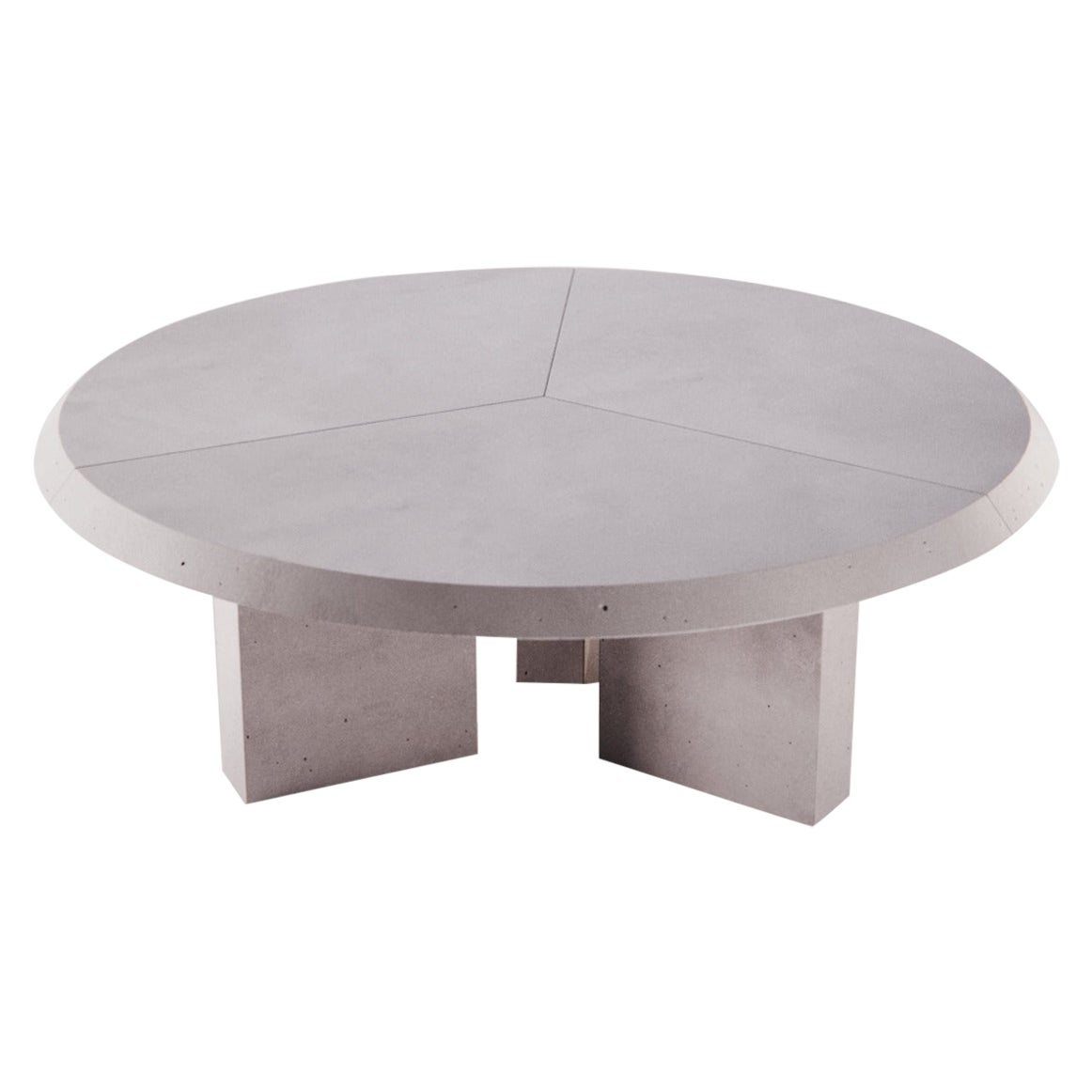 Concrete Circular Dining Table Laoban Ultra High Performance Silver Grey Cement For Sale