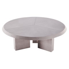Concrete Circular Dining Table Laoban Ultra High Performance Silver Grey Cement