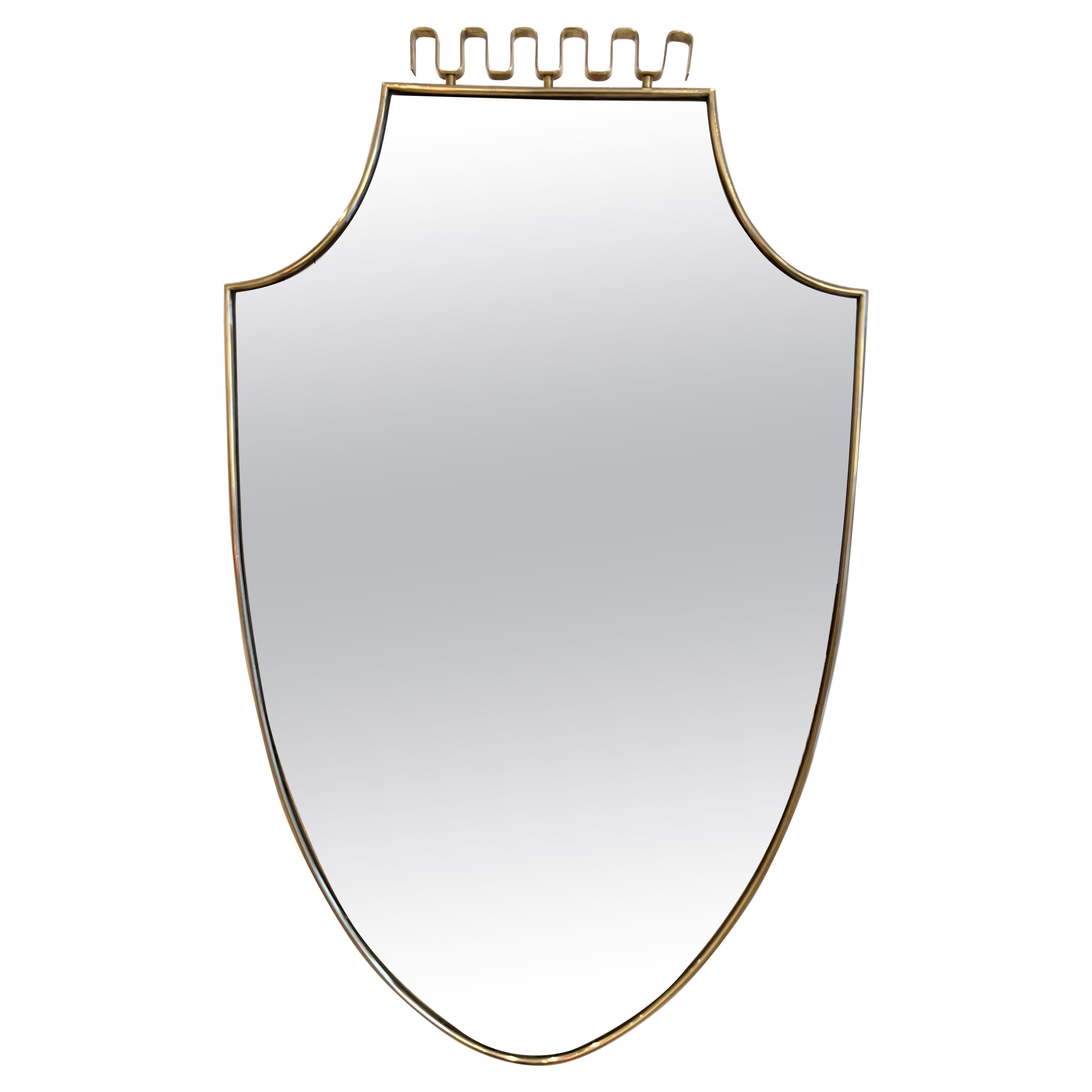 Italian Brass Mirror Attributed to Gio Ponti, 1950s