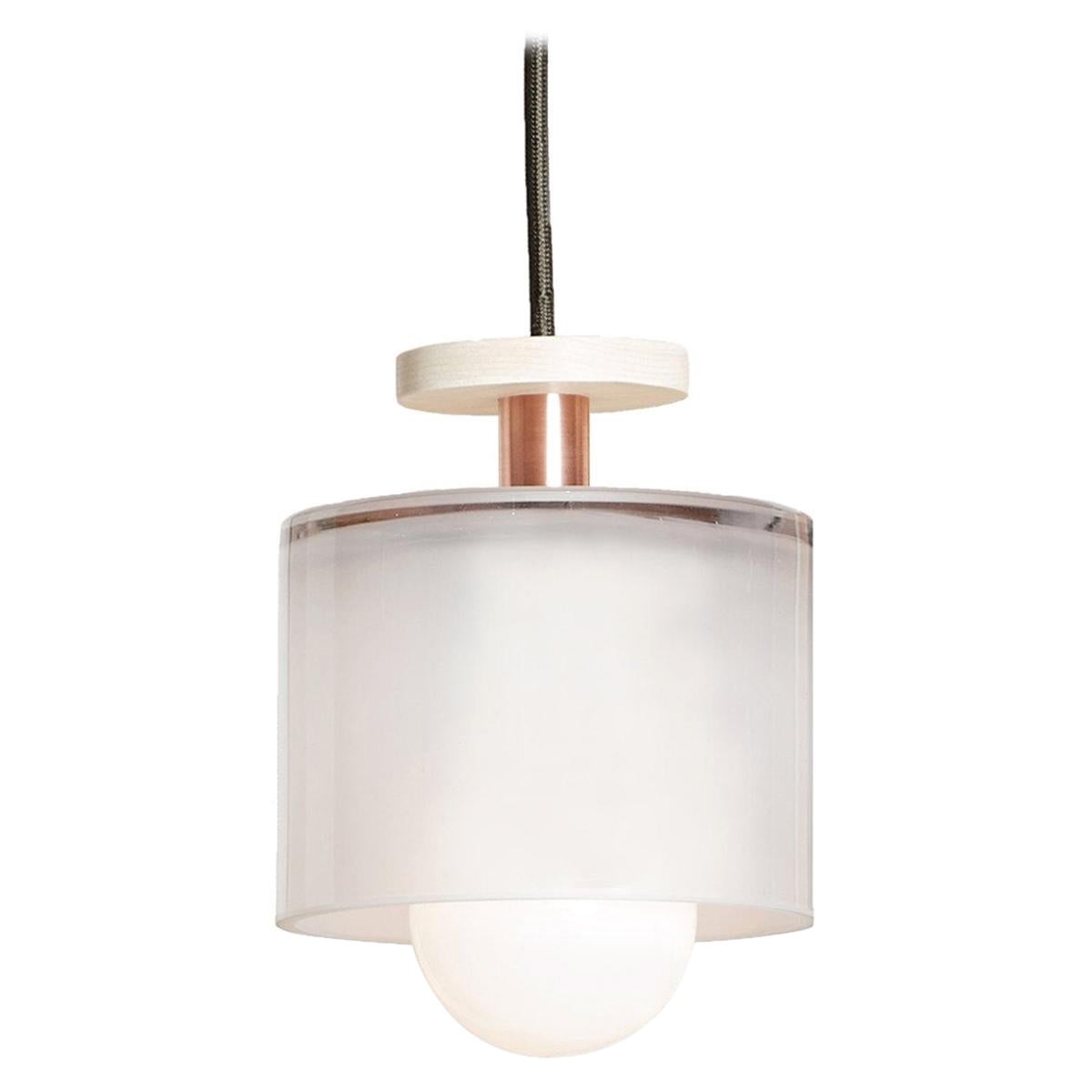 Frosted Glass Spun Pendant Light by Ladies & Gentlemen Studio For Sale