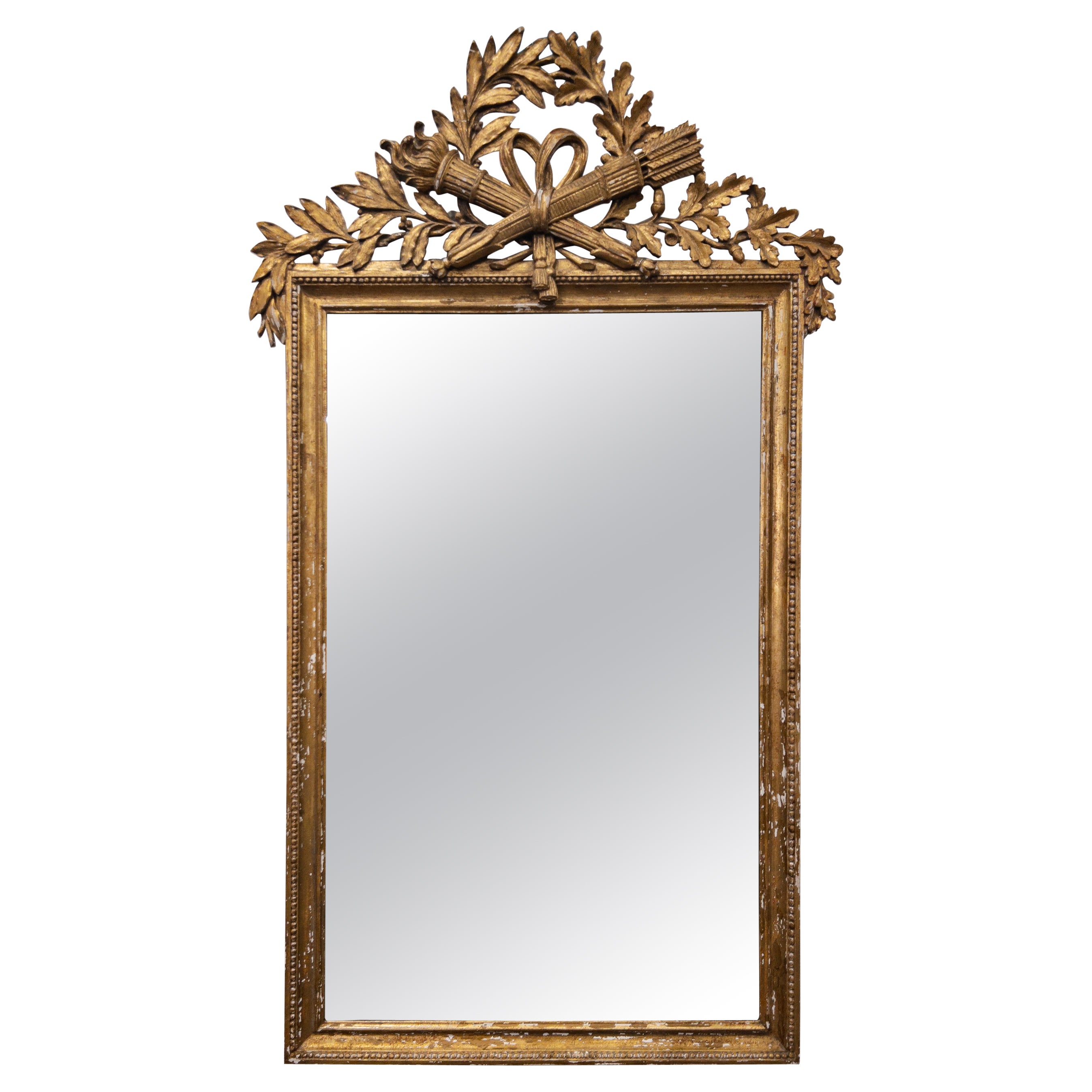 French Louis XVI Style Giltwood Mirror