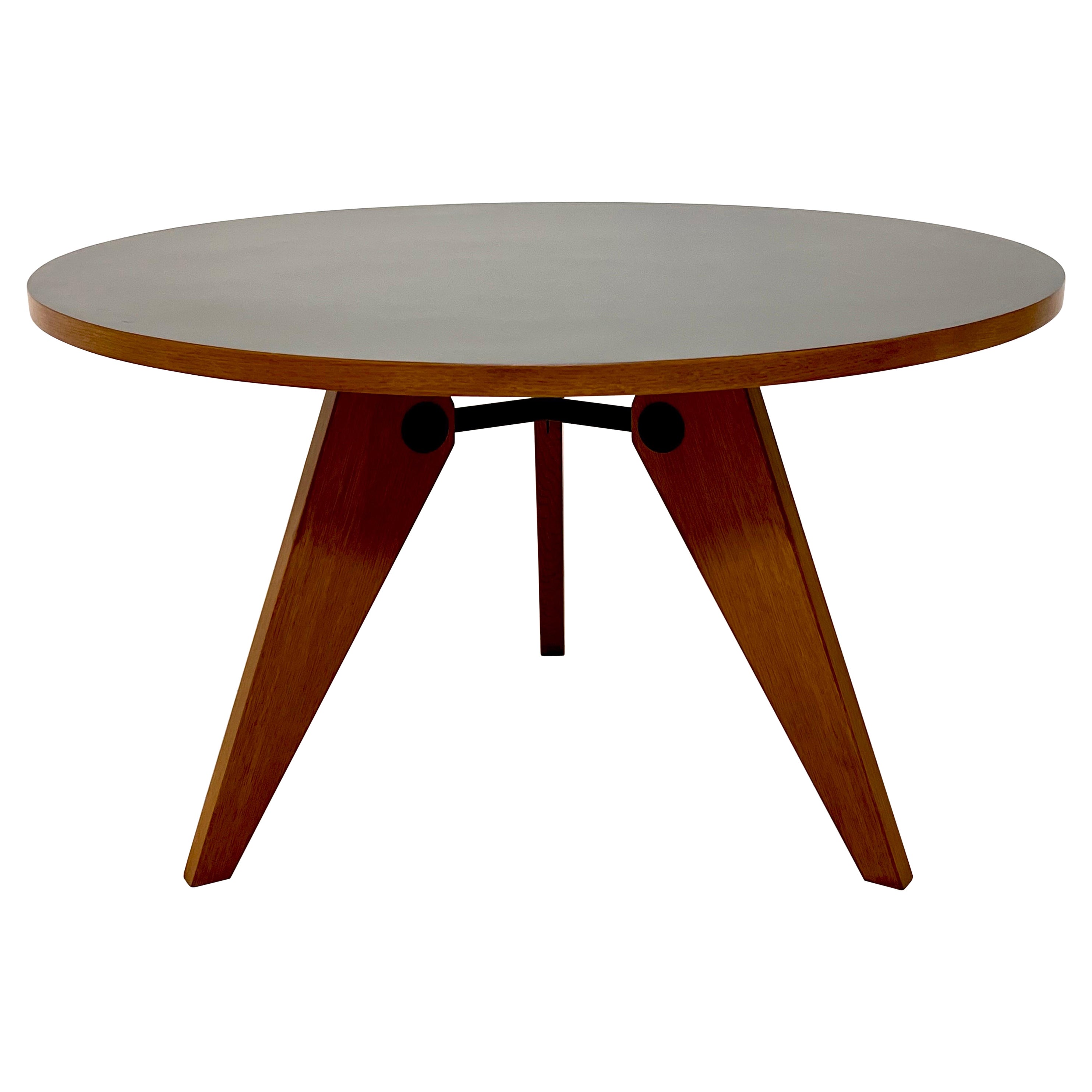 Jean Prouve Gueridon Dining Table in Oak with Matte Black Top for Vitra, 2002