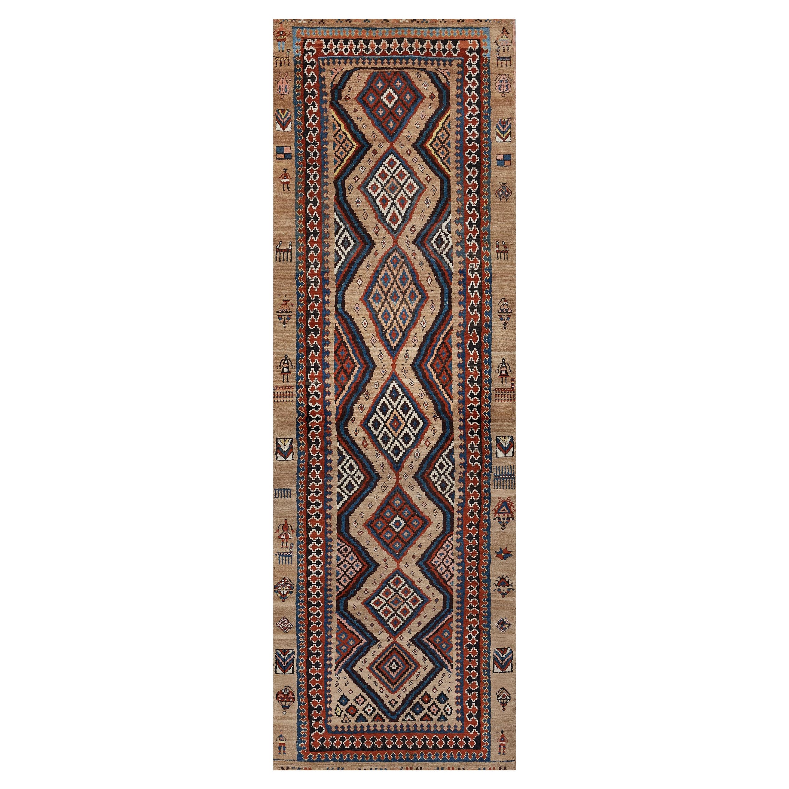 Tapis de couloir traditionnel persan Serab en laine tissé à la main en vente