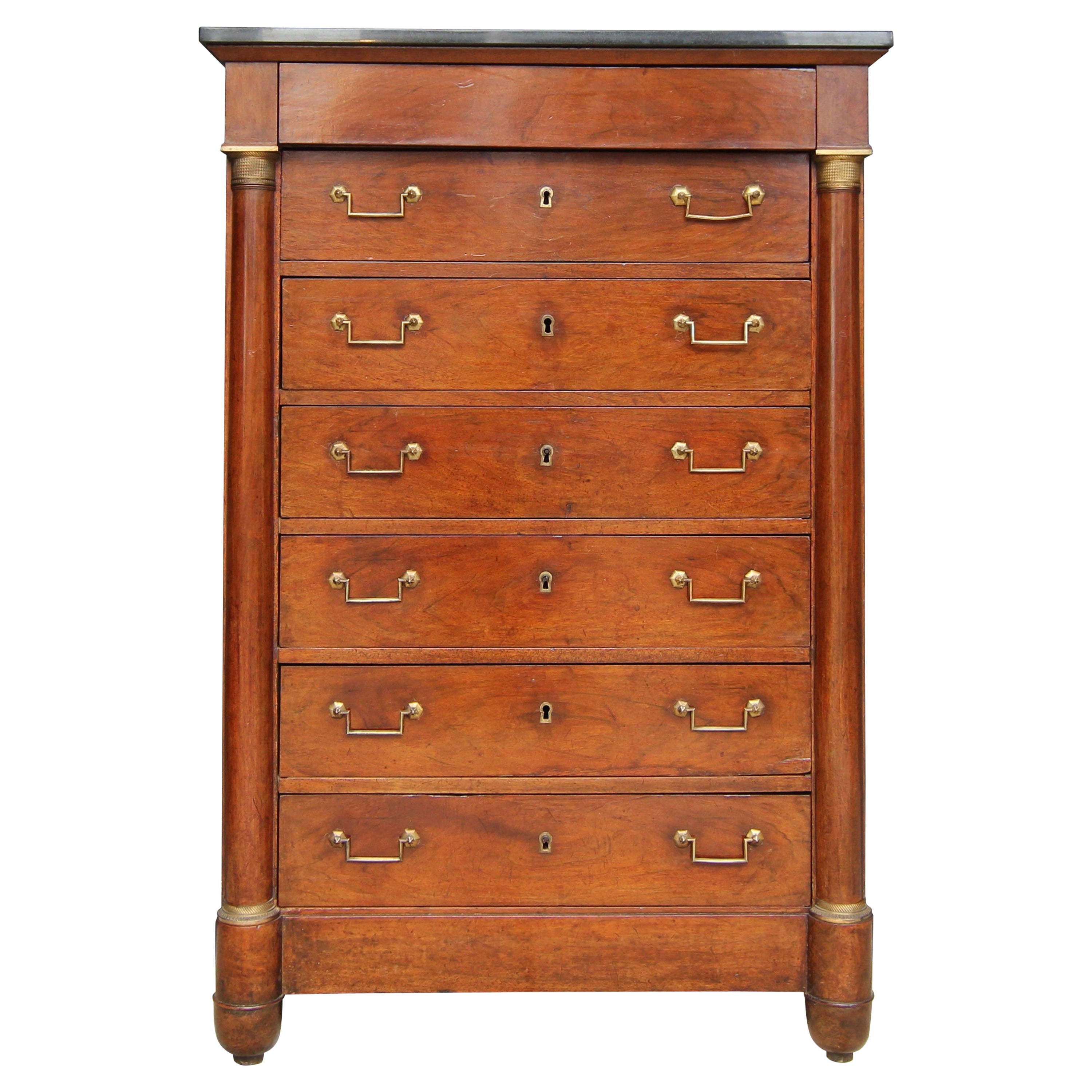 19th Century French Empire Semainier Chest of Drawers