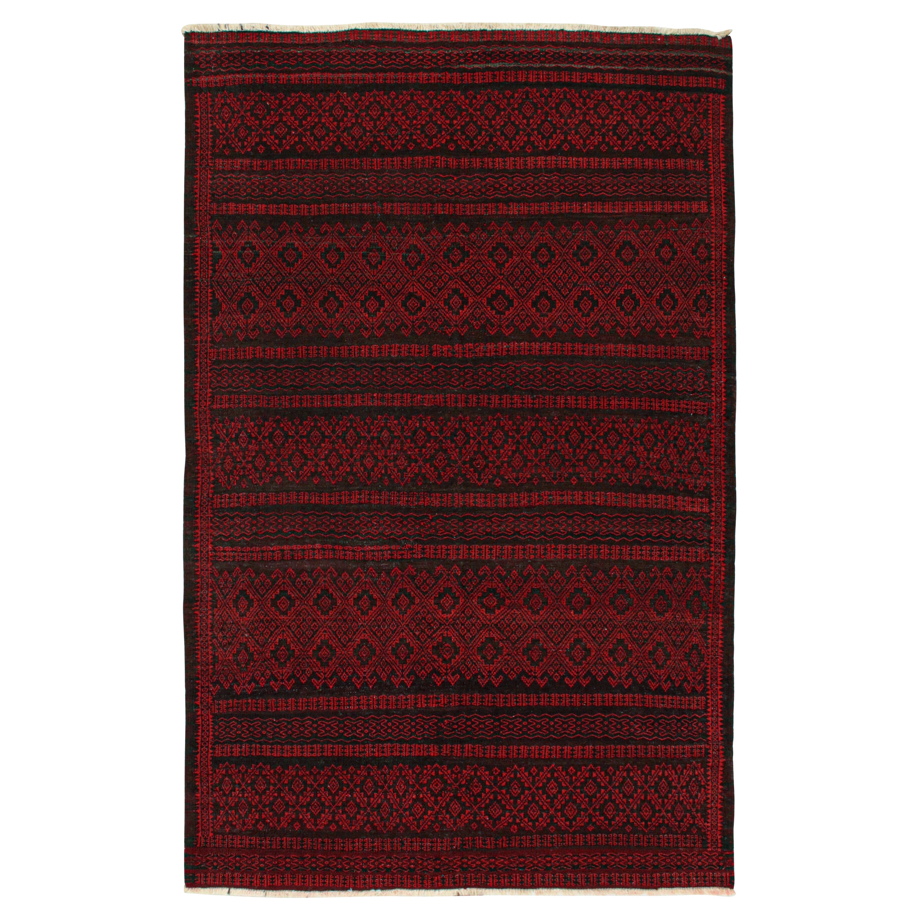 Vintage Persian Kilim in Red and Black Geometric Patterns by Rug & Kilim