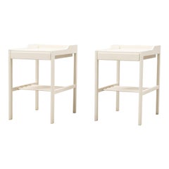 Tables de chevet laquées blanches Bertil Fridhagen pour Bodafors, années 1960 