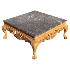 Antique Ornate Italian Carved Marble Coffee Table