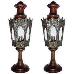 Italian Brass Lantern Lamps