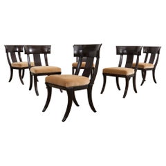 Set of Six Neoclassical Klismos Style Dining Chairs by Henredon