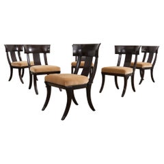 Vintage Set of Six Neoclassical Klismos Style Dining Chairs by Henredon