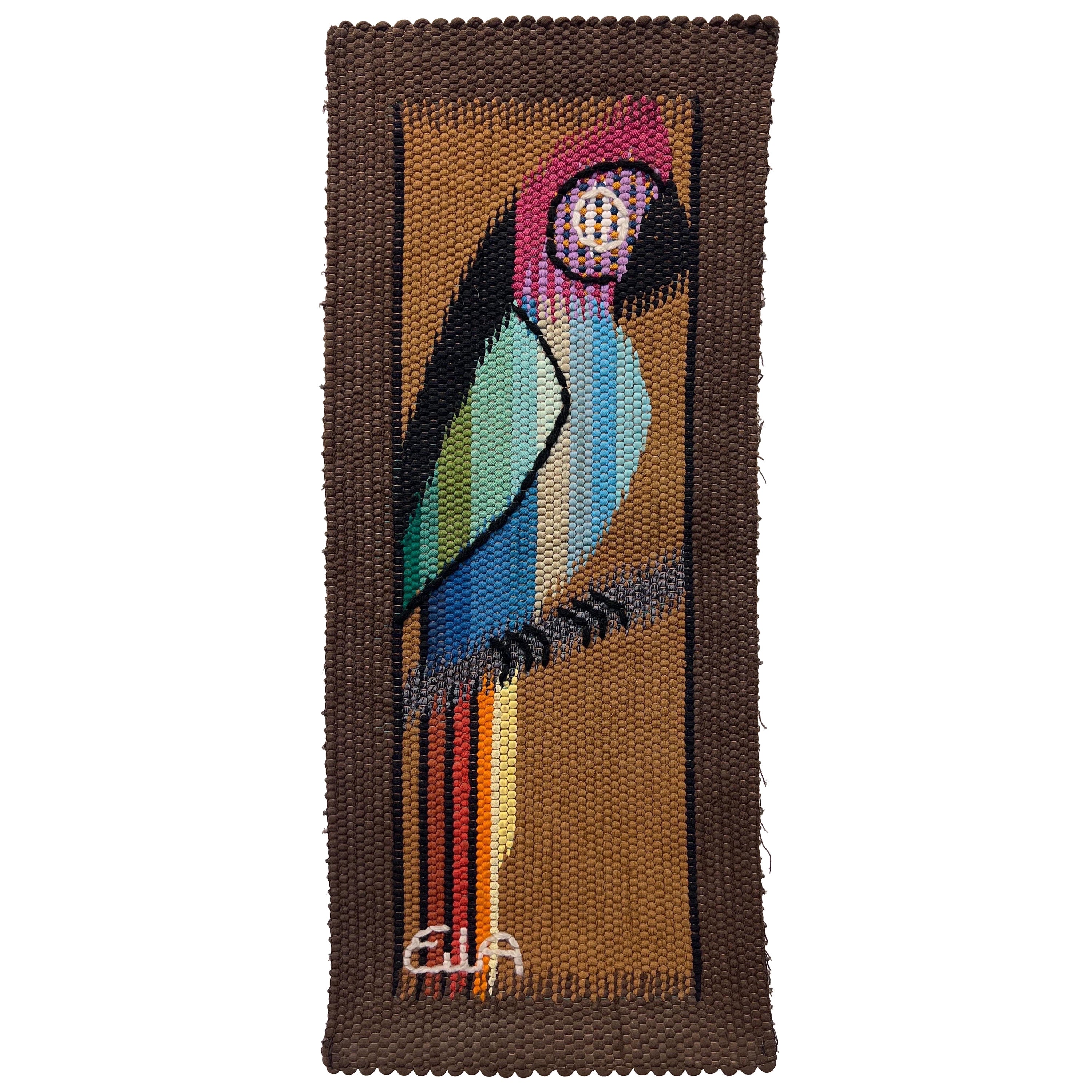 Eila Ampula Brazilian Modern Parrot Wall Art Tapestry For Sale