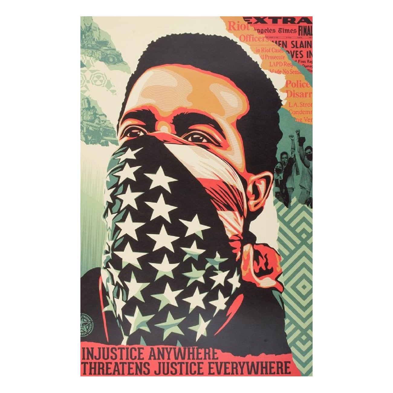 Obey, Shepard Fairey '1970', "Injustice Anywhere Threatens Justice Everywhere" For Sale