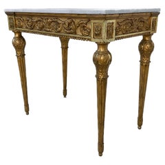 19th Century Swedish Giltwood Marble Top Console Table