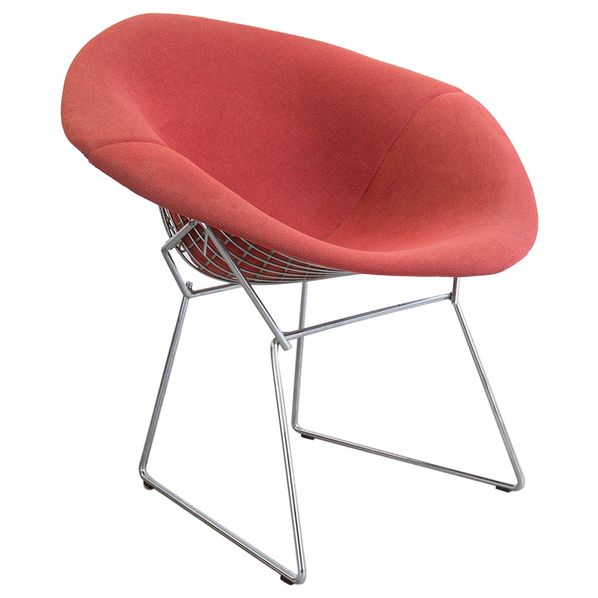 Fauteuil de salon Knoll Bertoia Diamond des années 1970, en tissu d'origine soigné en vente