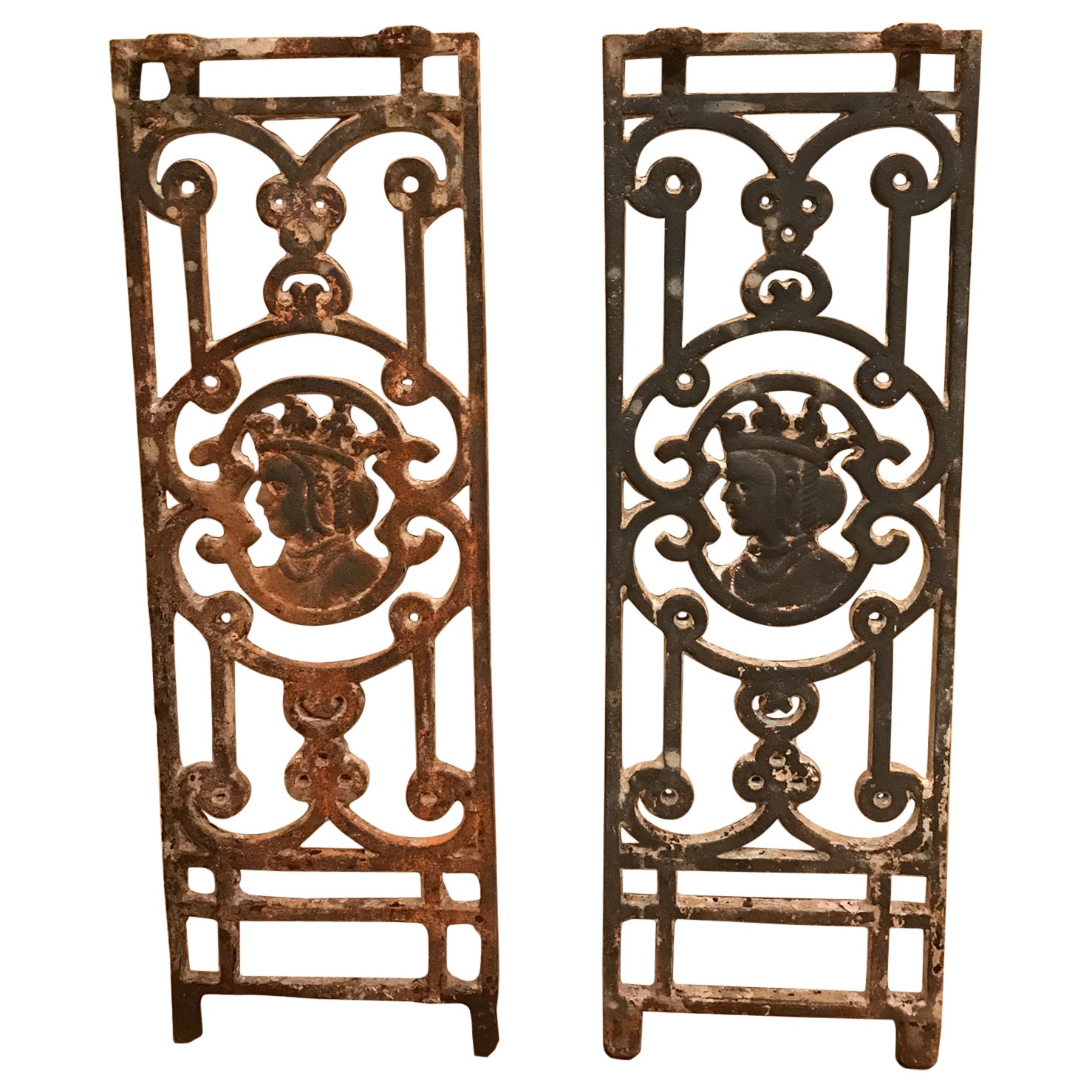 Rare Salvaged 1877 Queen Victoria Coronation British Raj Wrought Iron Railing For Sale