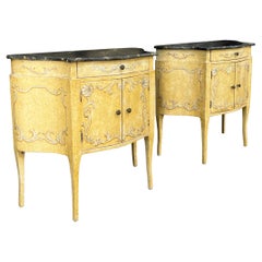 Midcentury Rococo Style Hand Painted Italian Venetian Cabinets -Pair