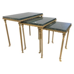 Louis XIV Style Bronze and Marble Nesting Tables