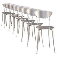 Arper Aluminium Dining Chairs Set / 8