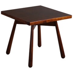 Arnold Madsen - Table d'appoint carrée plissée Club en bouleau, style danois moderne, années 1950